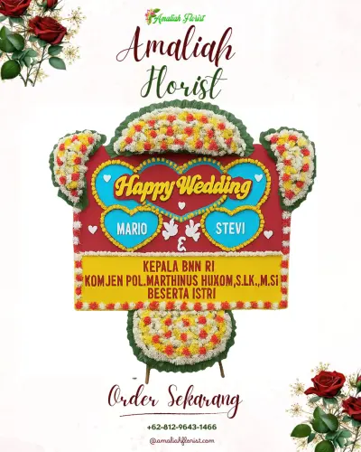 Karangan Papan Bunga Pernikahan di Sembiran